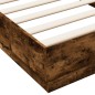 vidaXL Estructura de cama con luces LED roble ahumado 100x200 cm