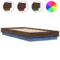 vidaXL Estructura de cama con luces LED roble marrón 90x200 cm vidaXL Estructura de cama con luces LED roble marrón 90x200 cm