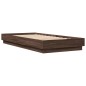 vidaXL Estructura de cama con luces LED roble marrón 90x200 cm vidaXL Estructura de cama con luces LED roble marrón 90x200 cm