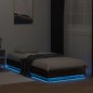 vidaXL Estructura de cama con luces LED roble marrón 90x200 cm vidaXL Estructura de cama con luces LED roble marrón 90x200 cm