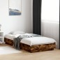 vidaXL Estructura de cama con luces LED roble ahumado 90x200 cm