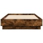 vidaXL Estructura de cama con luces LED roble ahumado 90x200 cm