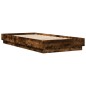 vidaXL Estructura de cama con luces LED roble ahumado 90x200 cm