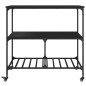 vidaXL Carrito de cocina madera de ingeniería negro 100x50x95 cm vidaXL Carrito de cocina madera de ingeniería negro 100x50x95 cm