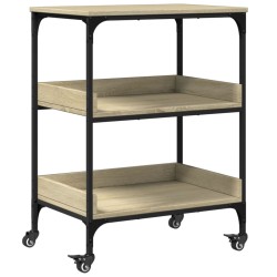 vidaXL Carrito de cocina madera ingeniería roble Sonoma 60x41x80,5 cm