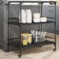 vidaXL Carrito de cocina madera de ingeniería negro 100,5x50x105 cm vidaXL Carrito de cocina madera de ingeniería negro 100,5x50x105 cm