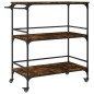 vidaXL Carrito de cocina madera ingeniería roble humo 100,5x50x105 cm vidaXL Carrito de cocina madera ingeniería roble humo 100,5x50x105 cm