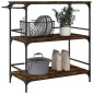 vidaXL Carrito de cocina madera ingeniería roble humo 100,5x50x105 cm vidaXL Carrito de cocina madera ingeniería roble humo 100,5x50x105 cm