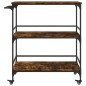 vidaXL Carrito de cocina madera ingeniería roble humo 100,5x50x105 cm vidaXL Carrito de cocina madera ingeniería roble humo 100,5x50x105 cm