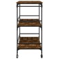 vidaXL Carrito de cocina madera ingeniería roble humo 100,5x50x105 cm vidaXL Carrito de cocina madera ingeniería roble humo 100,5x50x105 cm