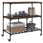 vidaXL Carrito de cocina madera ingeniería marrón roble 100x50x95 cm vidaXL Carrito de cocina madera ingeniería marrón roble 100x50x95 cm