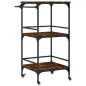 vidaXL Carrito de cocina madera ingeniería roble ahumado 60,5x50x105cm vidaXL Carrito de cocina madera ingeniería roble ahumado 60,5x50x105cm
