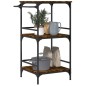 vidaXL Carrito de cocina madera ingeniería roble ahumado 60,5x50x105cm vidaXL Carrito de cocina madera ingeniería roble ahumado 60,5x50x105cm