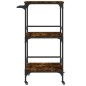 vidaXL Carrito de cocina madera ingeniería roble ahumado 60,5x50x105cm vidaXL Carrito de cocina madera ingeniería roble ahumado 60,5x50x105cm