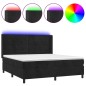 vidaXL Cama box spring colchón y LED terciopelo negro 160x200 cm vidaXL Cama box spring colchón y LED terciopelo negro 160x200 cm