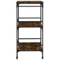 vidaXL Carrito de cocina madera ingeniería roble ahumado 60,5x50x105cm vidaXL Carrito de cocina madera ingeniería roble ahumado 60,5x50x105cm