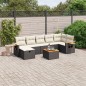 vidaXL Set de sofás de jardín 8 piezas y cojines ratán sintético negro vidaXL Set de sofás de jardín 8 piezas y cojines ratán sintético negro