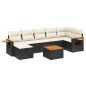 vidaXL Set de sofás de jardín 8 piezas y cojines ratán sintético negro vidaXL Set de sofás de jardín 8 piezas y cojines ratán sintético negro