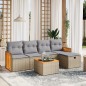 vidaXL Juego de sofás jardín con cojines beige mezcla 6 pzas ratán PE
