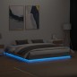 vidaXL Estructura de cama con luces LED gris Sonoma 180x200 cm vidaXL Estructura de cama con luces LED gris Sonoma 180x200 cm