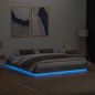 vidaXL Estructura de cama con luces LED gris hormigón 200x200 cm vidaXL Estructura de cama con luces LED gris hormigón 200x200 cm