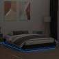 vidaXL Estructura de cama con luces LED negro 140x200 cm