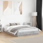vidaXL Estructura de cama con luces LED gris hormigón 140x190 cm