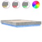 vidaXL Estructura de cama con luces LED gris hormigón 140x200 cm vidaXL Estructura de cama con luces LED gris hormigón 140x200 cm