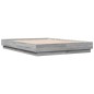 vidaXL Estructura de cama con luces LED gris Sonoma 135x190 cm vidaXL Estructura de cama con luces LED gris Sonoma 135x190 cm