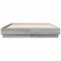 vidaXL Estructura de cama con luces LED gris Sonoma 135x190 cm vidaXL Estructura de cama con luces LED gris Sonoma 135x190 cm