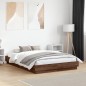 vidaXL Estructura de cama con luces LED roble marrón 120x190 cm vidaXL Estructura de cama con luces LED roble marrón 120x190 cm