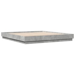 vidaXL Estructura de cama madera de ingeniería gris hormigón 200x200cm