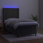 vidaXL Cama box spring colchón y LED terciopelo gris oscuro 80x200 cm vidaXL Cama box spring colchón y LED terciopelo gris oscuro 80x200 cm