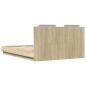 vidaXL Estructura de cama cabecero luces LED roble Sonoma 150x200 cm vidaXL Estructura de cama cabecero luces LED roble Sonoma 150x200 cm