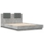 vidaXL Estructura de cama cabecero luces LED gris hormigón 140x200 cm vidaXL Estructura de cama cabecero luces LED gris hormigón 140x200 cm