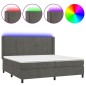 vidaXL Cama box spring colchón y LED terciopelo gris oscuro 200x200 cm vidaXL Cama box spring colchón y LED terciopelo gris oscuro 200x200 cm