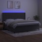 vidaXL Cama box spring colchón y LED terciopelo gris oscuro 200x200 cm vidaXL Cama box spring colchón y LED terciopelo gris oscuro 200x200 cm