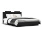 vidaXL Estructura de cama con cabecero y luces LED negro 120x200 cm vidaXL Estructura de cama con cabecero y luces LED negro 120x200 cm