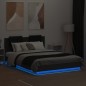 vidaXL Estructura de cama con cabecero y luces LED negro 120x200 cm vidaXL Estructura de cama con cabecero y luces LED negro 120x200 cm