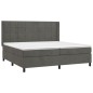 vidaXL Cama box spring colchón y LED terciopelo gris oscuro 200x200 cm vidaXL Cama box spring colchón y LED terciopelo gris oscuro 200x200 cm