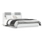 vidaXL Estructura de cama con cabecero y luces LED blanco 135x190 cm vidaXL Estructura de cama con cabecero y luces LED blanco 135x190 cm