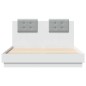 vidaXL Estructura de cama con cabecero y luces LED blanco 135x190 cm vidaXL Estructura de cama con cabecero y luces LED blanco 135x190 cm