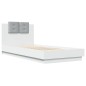 vidaXL Estructura de cama con cabecero y luces LED blanco 100x200 cm vidaXL Estructura de cama con cabecero y luces LED blanco 100x200 cm