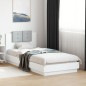 vidaXL Estructura de cama con cabecero y luces LED blanco 100x200 cm vidaXL Estructura de cama con cabecero y luces LED blanco 100x200 cm