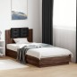 vidaXL Estructura de cama cabecero luces LED roble marrón 100x200 cm vidaXL Estructura de cama cabecero luces LED roble marrón 100x200 cm
