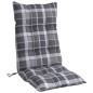 vidaXL Cojines para silla respaldo alto 4 uds tela Oxford cuadros gris