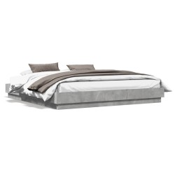vidaXL Estructura de cama con luces LED gris hormigón 180x200 cm