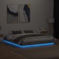 vidaXL Estructura de cama con luces LED gris hormigón 180x200 cm vidaXL Estructura de cama con luces LED gris hormigón 180x200 cm