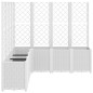 vidaXL Jardinera con enrejado PP blanco 160x160x140 cm