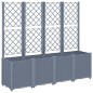 vidaXL Jardinera con enrejado PP gris 160x40x140 cm vidaXL Jardinera con enrejado PP gris 160x40x140 cm